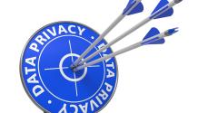 three arrows in the bull's eye of a target with the words "data privacy"