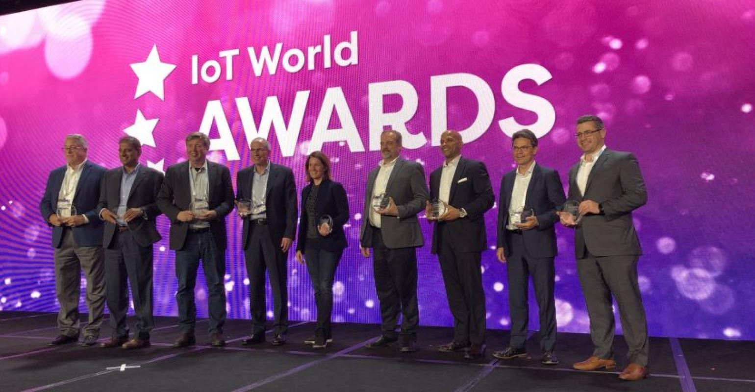 IoT World Award winners on stage in Santa Clara