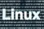 Linux with binary code background