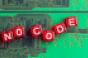 no code lettering on red cubes