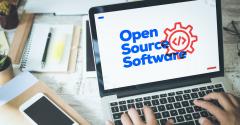 open source software typed onto laptop screen